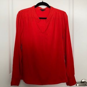 Banana Republic red blouse with key hole. Size large.